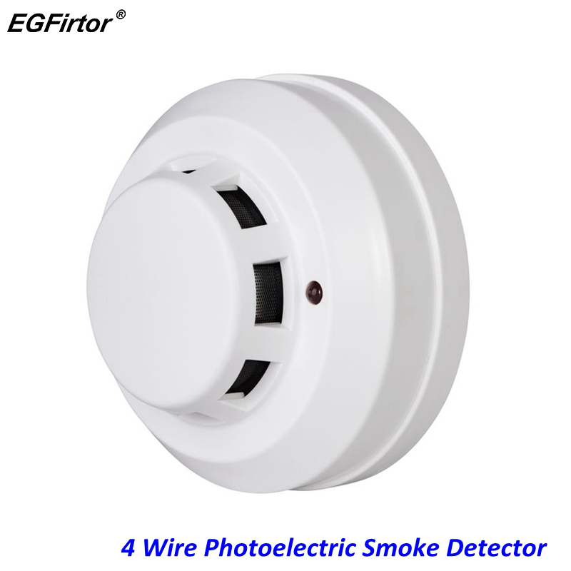 Smoke Detector Interconnected - 火災警報 4 ワイヤー光電煙検出器リレー出力リレー操作 NO NC 煙センサーアラーム検出器従来システム
