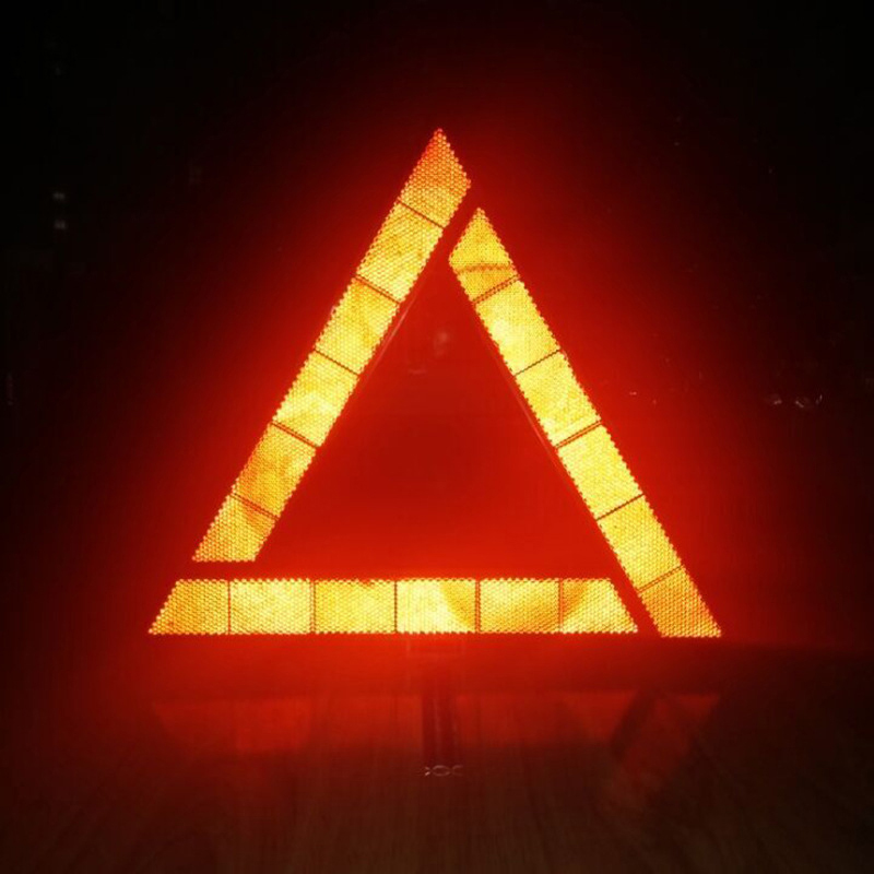 Emergency Exit Sign - 車用三脚折りたたみ式停止標識反射板 車の緊急故障警告ツール 三角形赤色反射安全危険警告ツール 車用アクセサリー