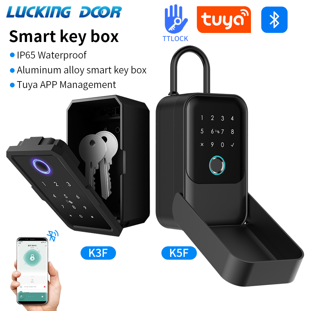 Lockbox Key Secure - 防水鍵セーフボックス,指紋,パスワード収納ロック,盗難防止セキュリティ,Tuyaスマートライフ,アプリまたはttlockアプリケーション