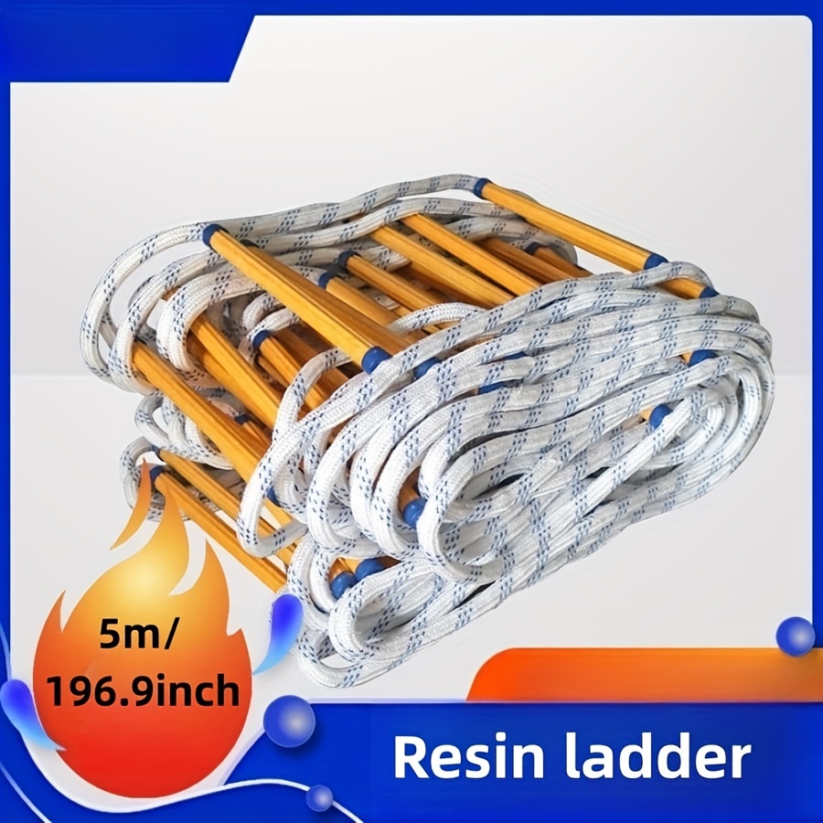 Fire Escape Ladder - 5 メートル火災避難はしご滑り止め救助ロープ緊急作業安全対応セルフレスキュー救命ロッククライミングエスケープ