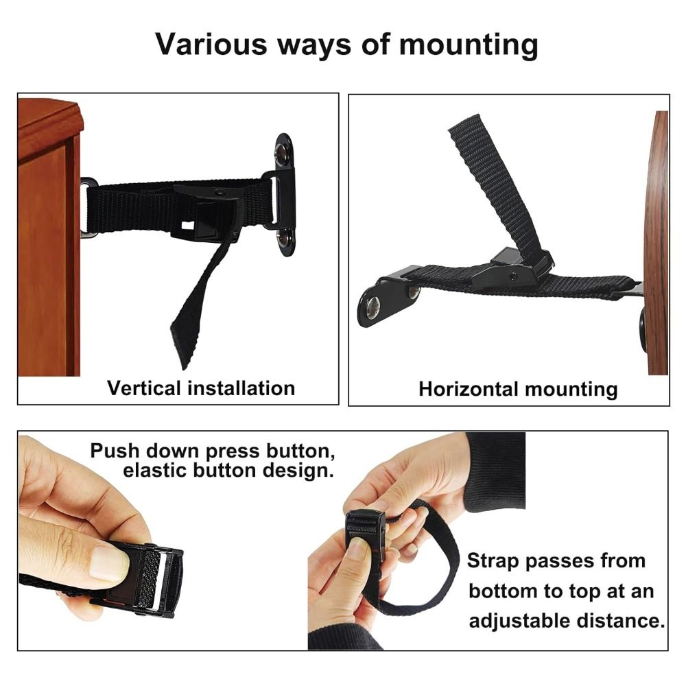 Earthquake Anchor Strap - 簡単設置耐震家具アンカー調整可能なユニバーサル壁アンカーユニセックス耐震家具安全キット安全