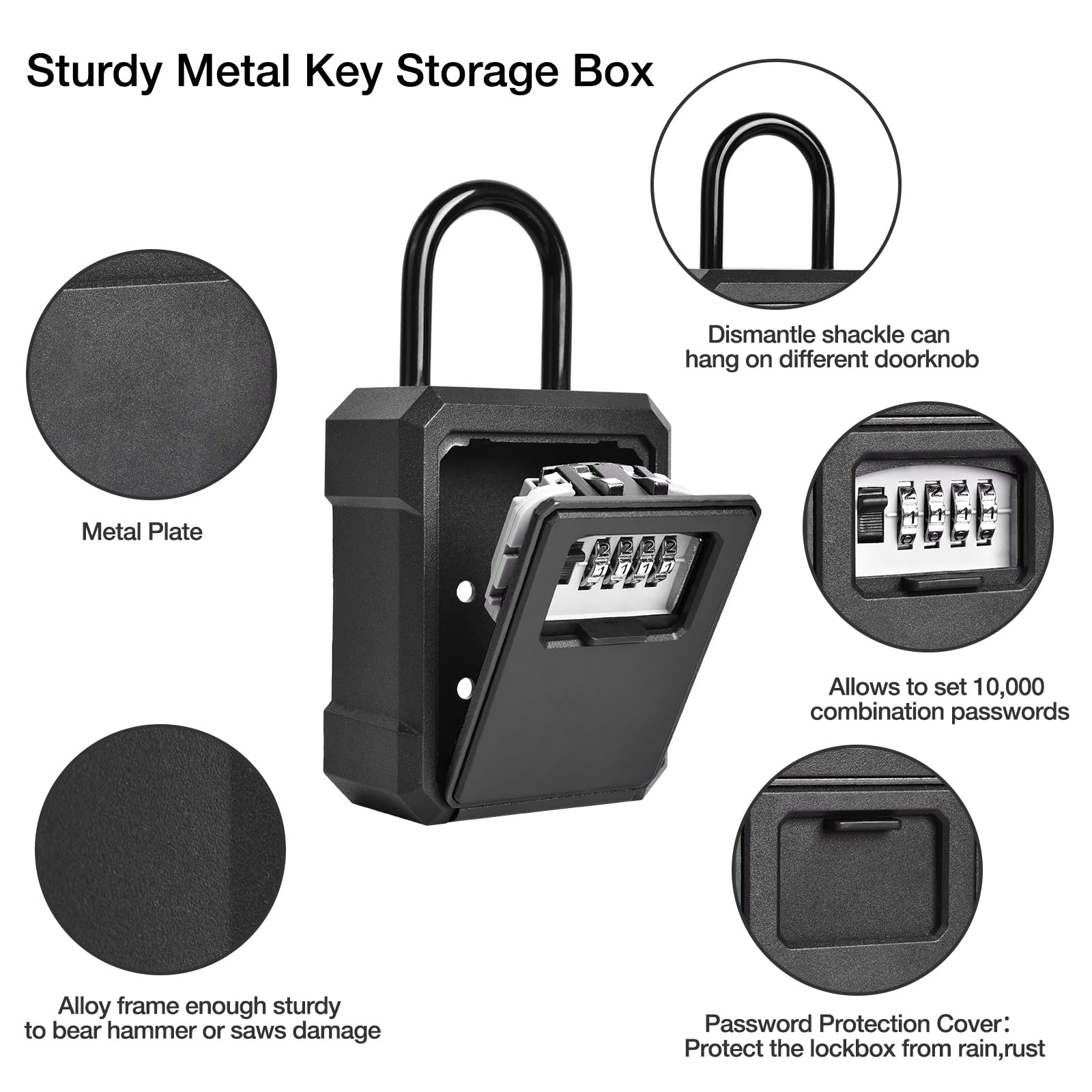 合金セキュリティキーロックボックス壁掛けデジタルコードリセッ - Lockbox Key Secure のレビューと価格