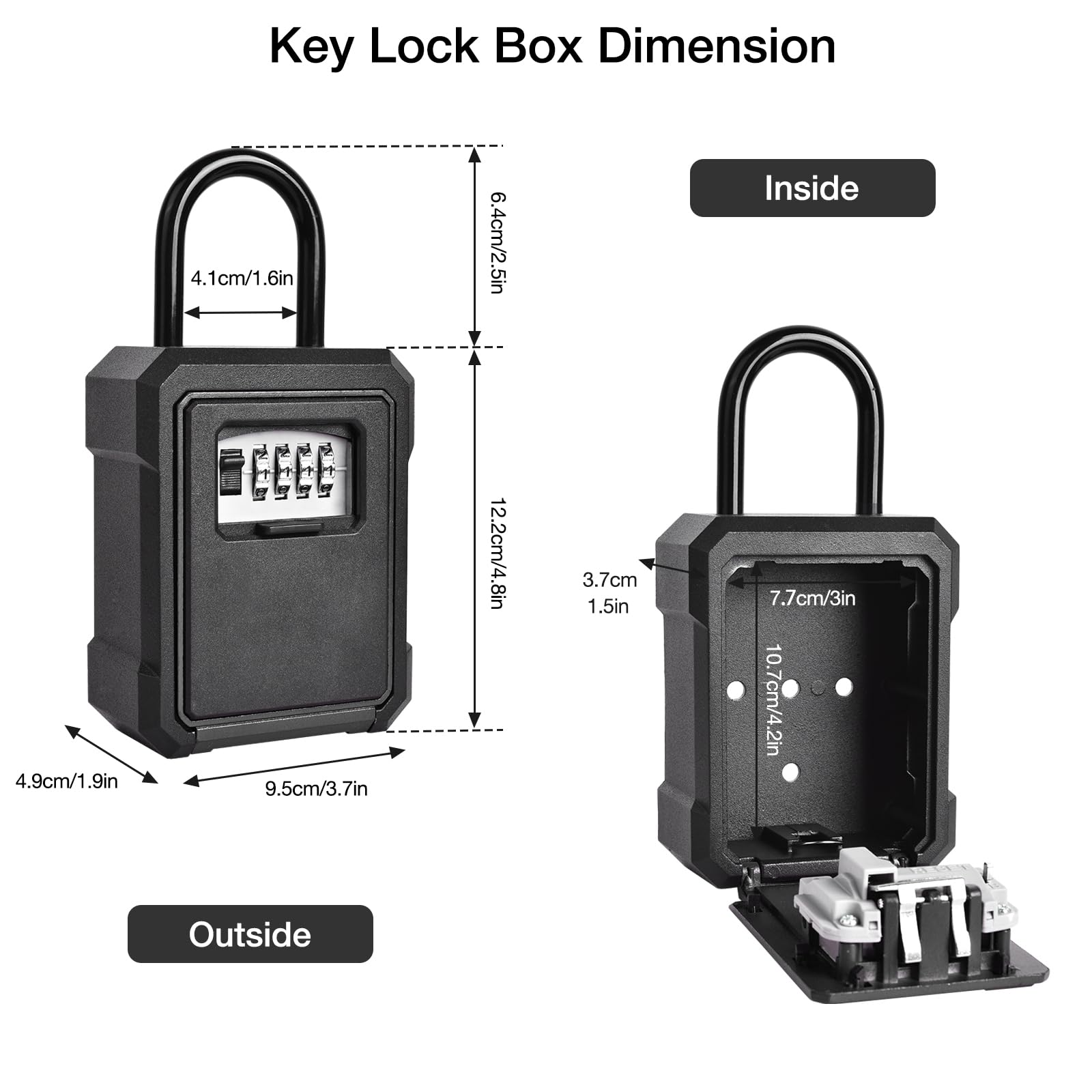合金セキュリティキーロックボックス壁掛けデジタルコードリセッ - Lockbox Key Secure のレビューと価格