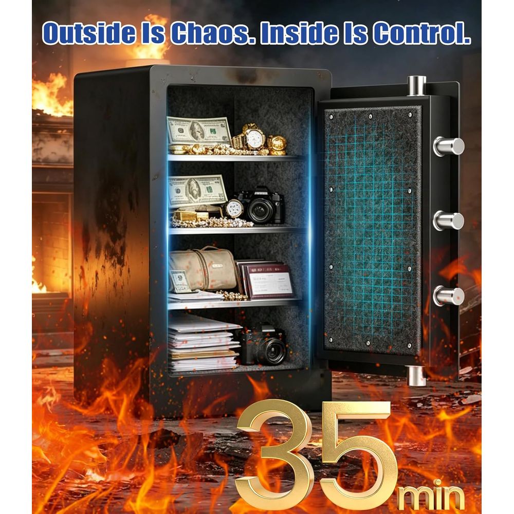 大型生体認証金庫（35分1700） ° F耐火等級と二重盗難 - Fire Safe Document のレビューと価格