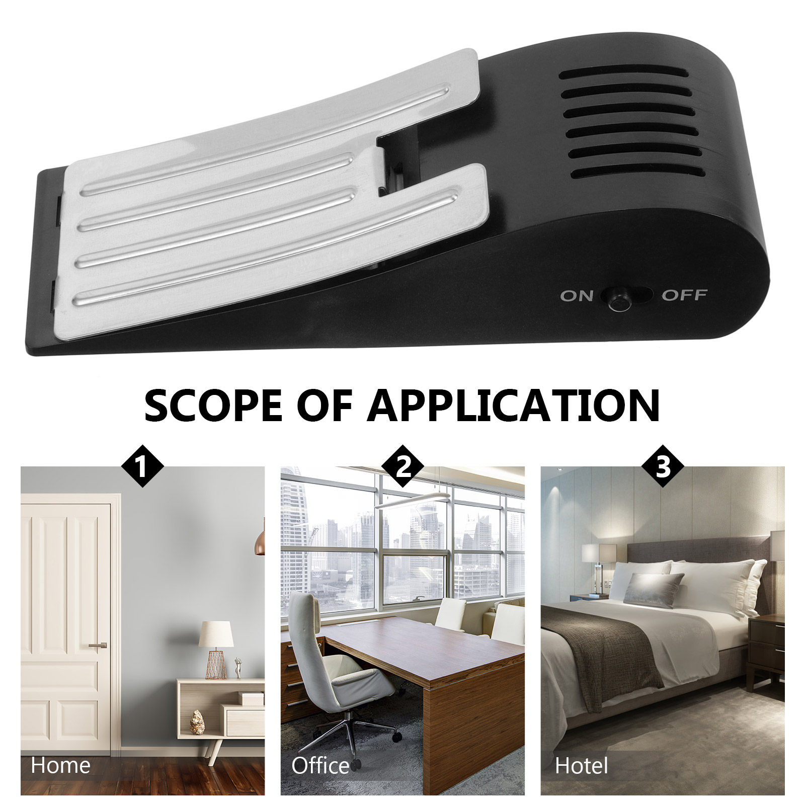 セキュリティドアアラームウェッジ、頑丈で変形しないドアストッ - Door Stop Alarm のレビューと価格