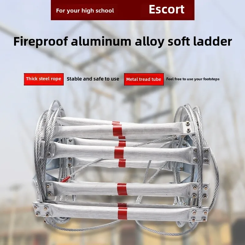 耐久性のある3Mソフトロープはしご 家庭用ワイヤーロープ ア - Fire Escape Ladder のレビューと価格