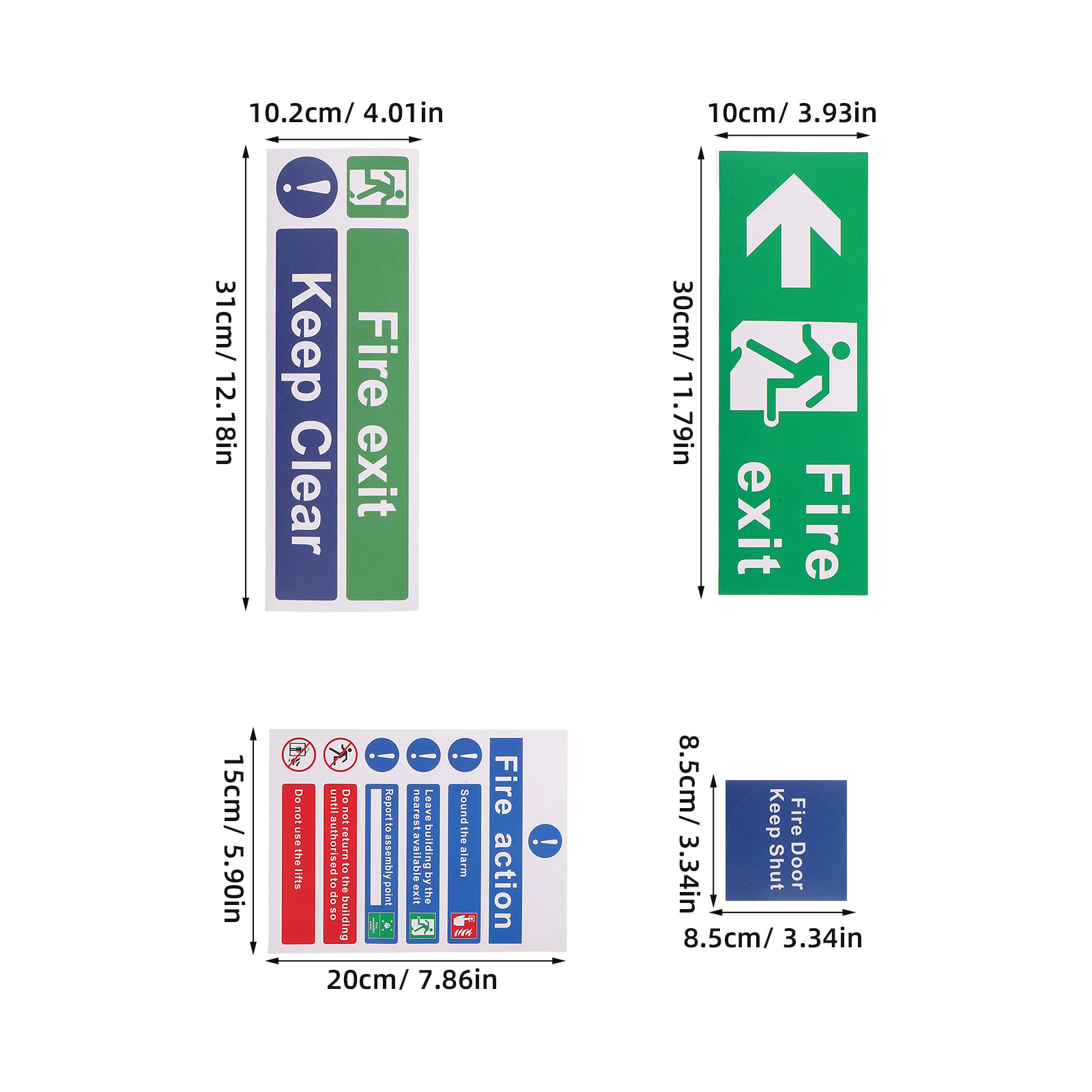 21枚入り 公共安全避難口標識 火災緊急避難誘導ステッカー  - Emergency Exit Sign のレビューと価格