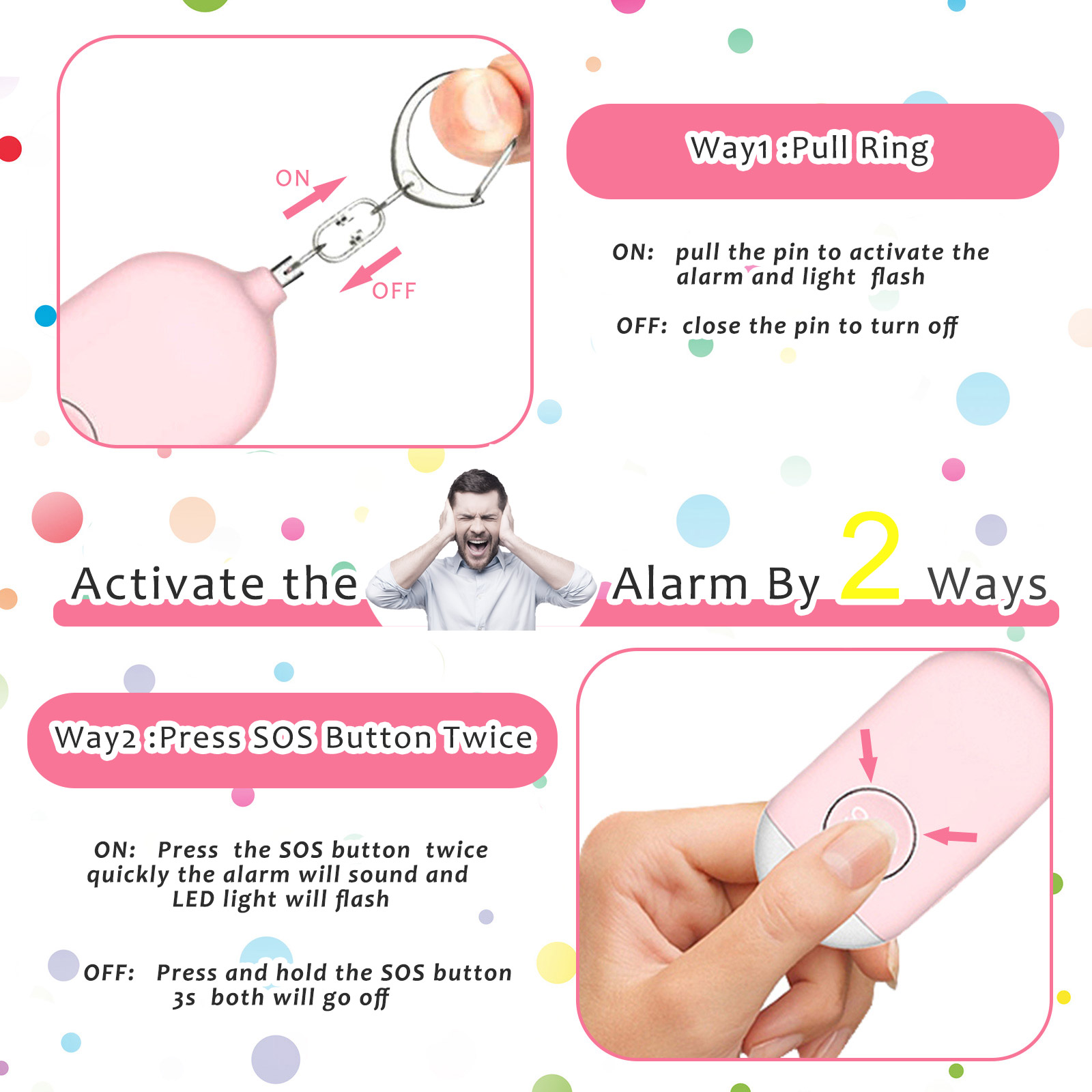 1個 超大音量130DBパーソナルセーフティサウンドアラーム - Personal Alarm Keychain のレビューと価格