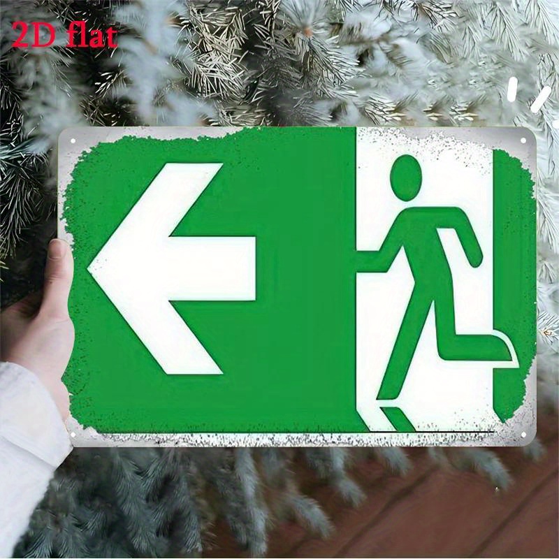 金属製避難標識 - 緑と白の緊急出口方向表示、家庭、オフィス - Emergency Exit Sign のレビューと価格