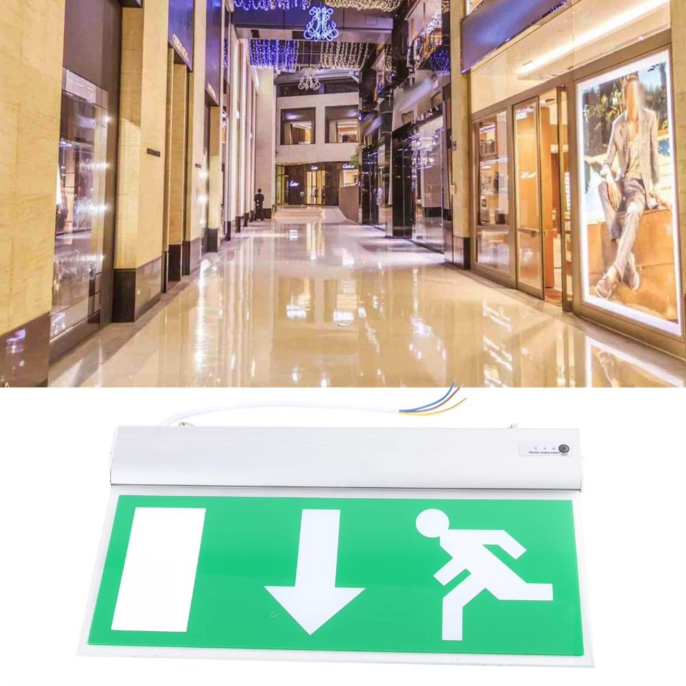 110-240V 商業用 LED 緊急標識ランプ グリーン電 - Emergency Exit Sign のレビューと価格