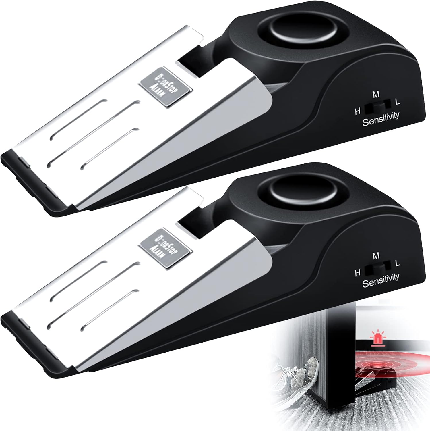 1/2 個ポータブル旅行 120 DB サイレン音侵入者 B - Door Stop Alarm のレビューと価格